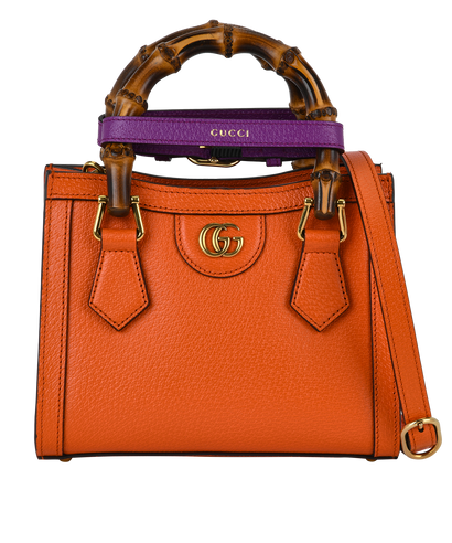 Diana Mini, &pound;1,200, Handbags, Orange/Purple, Leather, Front view